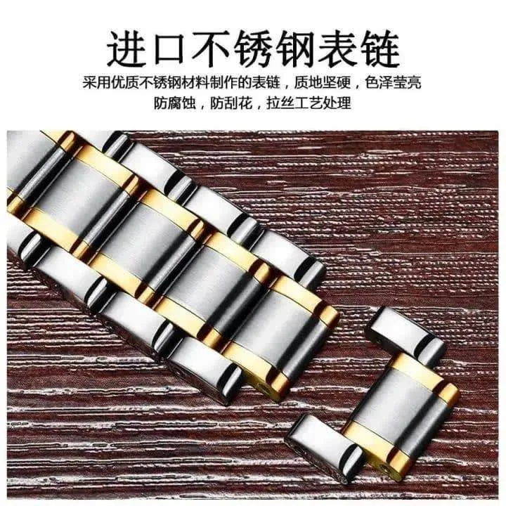 Unraion Skeleton Watch · Stainless Steel Gold Accents 4